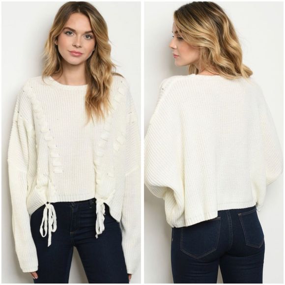 Sweaters - 🆕Cable knit tie up detail sweater